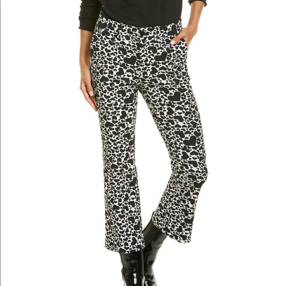 Zadig & Voltaire Pants - Zadig & Voltaire Polis Jac Coeur Heart Print Boot Cut Cropped Pants SZ 40/US L